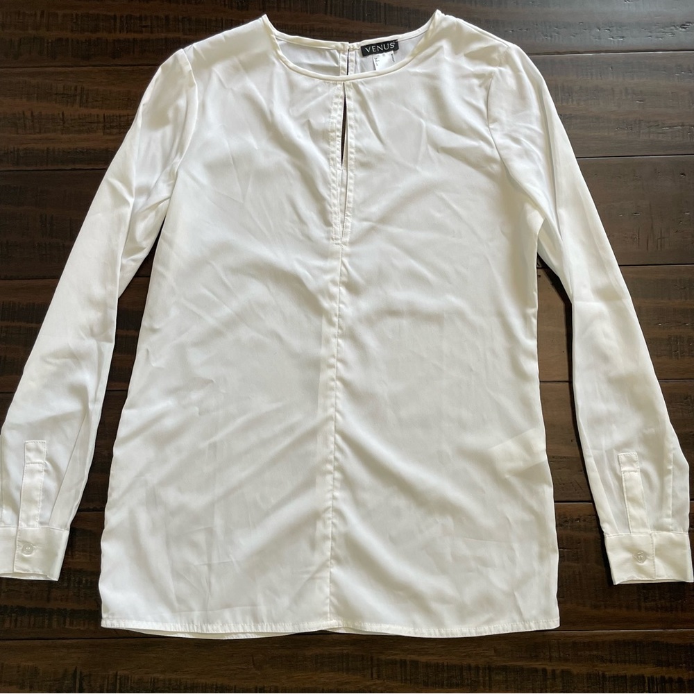 Venus Long Sleeve White Blouse - Picture 5 of 12